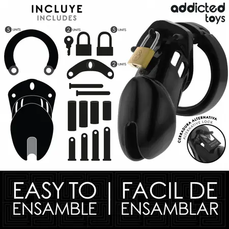 Addicted Toys Locked Obsidian Hold Intimni Kavez Veličina M, Podesivi Sistem