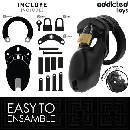 Addicted Toys Locked Model – Siguran Podesivi Intimni Kavez 10 cm Crni