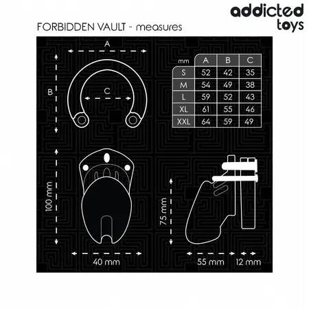 Addicted Toys Locked Model – Siguran Podesivi Intimni Kavez 10 cm Crni
