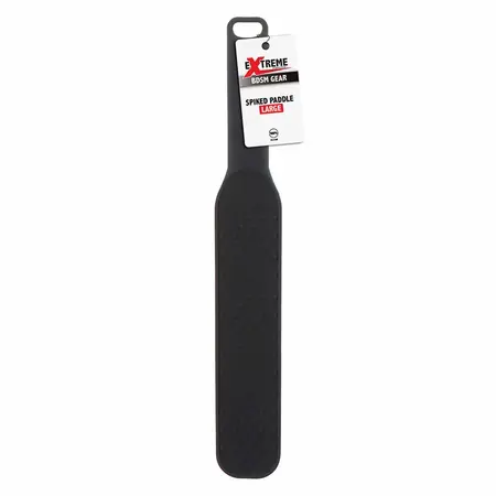 HIDDEN DESIRE Extreme Spiked Paddle Large Black - Silicone Impact Tool 31cm