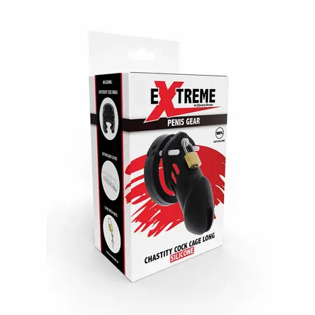 Hidden Desire Extreme Silikonski Sistem Čednosti Veličina L Crni 9 cm