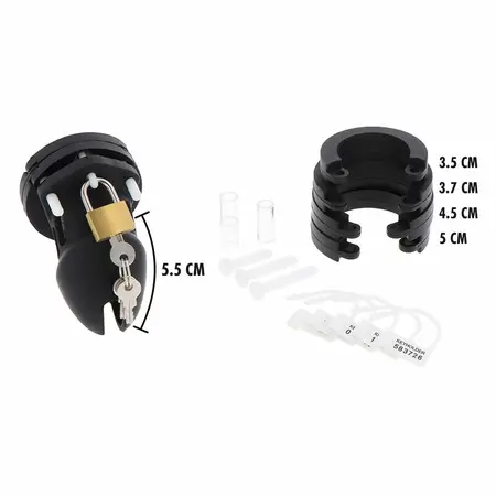 Hidden Desire Extreme Silikonski Sistem Čednosti S Crni 6,5 cm