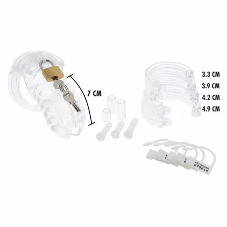 Hidden Desire Extreme Akrilni Podesivi Sistem Čednosti Providni 7,6 cm