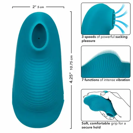 CalExotics Envy Handheld Rolling Ball Massager 7 Modes Blue Silicone