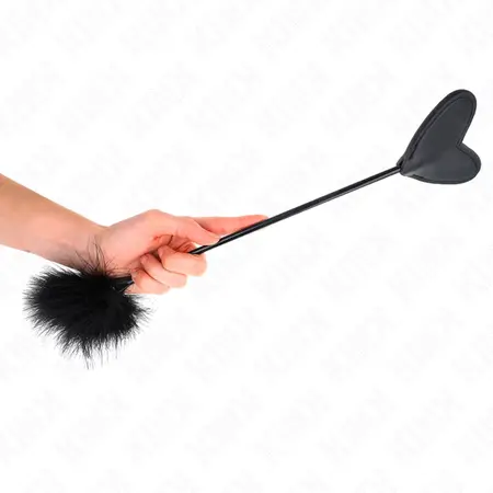 KINK Paddl u Obliku Srca i Perjani Dražilac 31 cm – Dvostruki Dodatak za Senzornu Igru