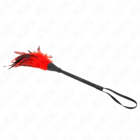 KINK Red Horn-Shape Feather Sensory Duster 36cm - Soft Touch, Elegant Design