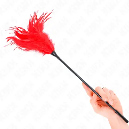 KINK Crveni Perjani Čistač za Draženje 45 cm – Dodatak za Senzornu Igru