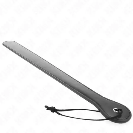 KINK Long Impact Paddle 48x5 cm - Durable Leather & Wood, Black