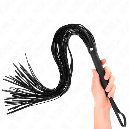 KINK Black Soft PVC Intimate Impact Whip 70cm - Flexible Multi-Tail Design