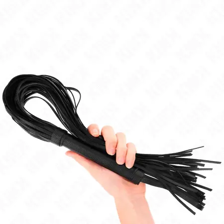 KINK Black Soft PVC Intimate Impact Whip 70cm - Flexible Multi-Tail Design