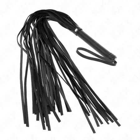 KINK Black Soft PVC Intimate Impact Whip 70cm - Flexible Multi-Tail Design