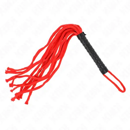 KINK Rojo bič sa užetom 56 cm - izdržljivi alat za udarce sa više repova, crveni