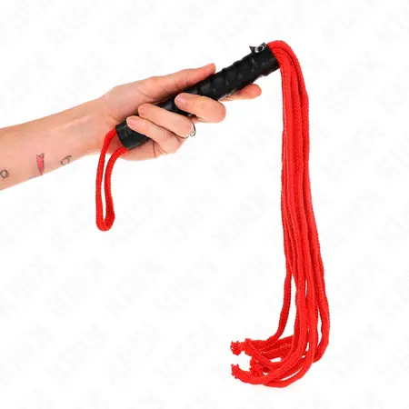 KINK Rojo bič sa užetom 56 cm - izdržljivi alat za udarce sa više repova, crveni