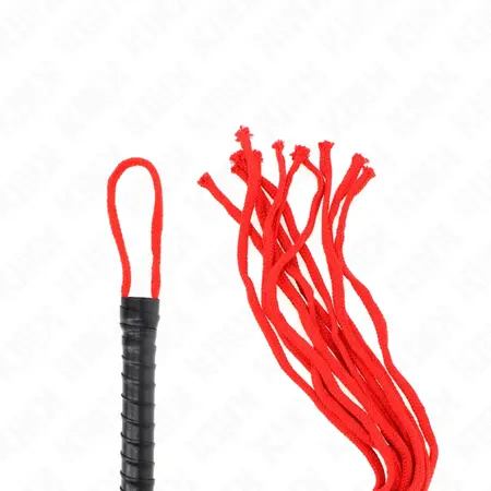 KINK Rojo bič sa užetom 56 cm - izdržljivi alat za udarce sa više repova, crveni