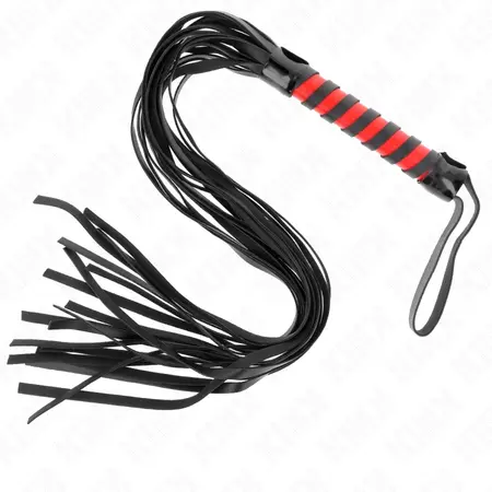 KINK Long Striped Impact Whip 70 cm - Black & Red, Durable Design