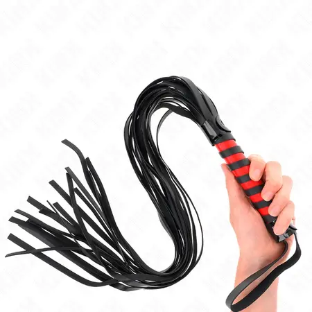 KINK Long Striped Impact Whip 70 cm - Black & Red, Durable Design