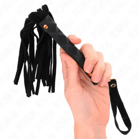 KINK Crni mini bič od antilopa 30cm - elegantni alat za udarce od veštačke kože