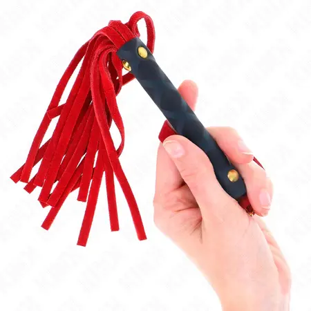 KINK Crveni mini bič od antilopa 30cm - kompaktni alat za udarce sa mekom završnom obradom