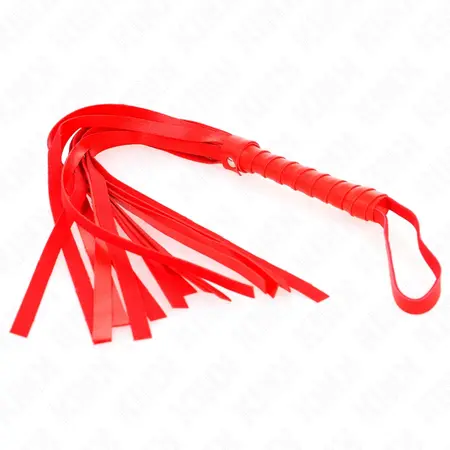KINK Jednostavni crveni bič 45 cm - izdržljiva veštačka koža, ergonomska ručka
