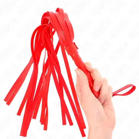 KINK Jednostavni crveni bič 45 cm - izdržljiva veštačka koža, ergonomska ručka