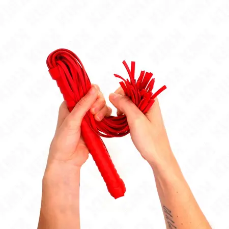 KINK Bič sa crvenom ručkom 48.5cm - teksturirani hvat alat za udarce