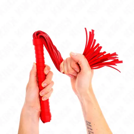 KINK Bič sa crvenom ručkom 48.5cm - teksturirani hvat alat za udarce