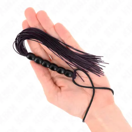 KINK Mini silikonski bič crni 26cm - kompaktni alat za udarce sa 6 perli