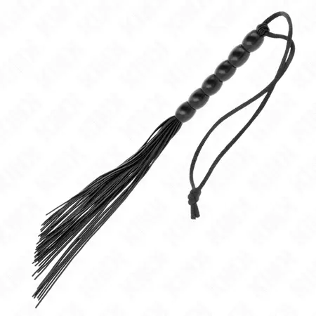 KINK Mini silikonski bič crni 26cm - kompaktni alat za udarce sa 6 perli