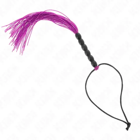 KINK Mini Silicone Whip with 6 Purple Beads 26cm - Flexible Impact Tool