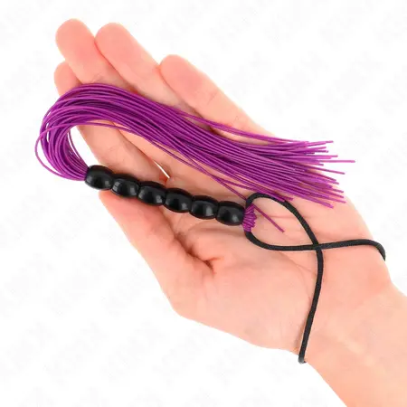 KINK Mini Silicone Whip with 6 Purple Beads 26cm - Flexible Impact Tool
