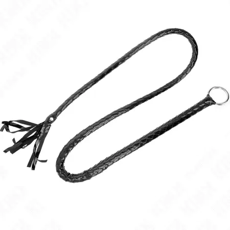 KINK Dugački sjajni PVC bič 138 cm - crni precizni alat za udarce