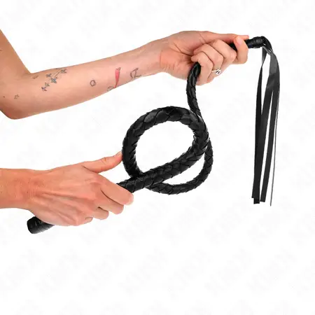 KINK Dugački bič sa perlama 110 cm - profesionalni alat za udarce, crni