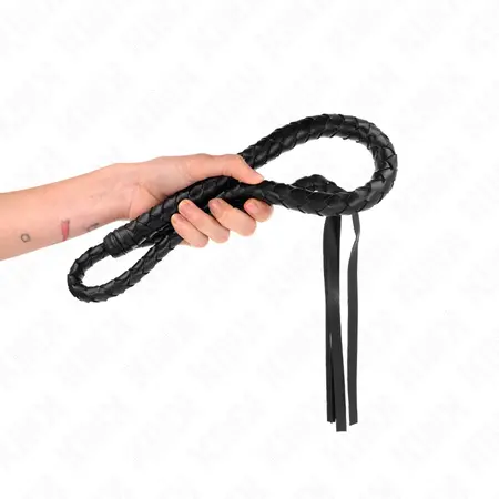 KINK Dugački bič sa perlama 110 cm - profesionalni alat za udarce, crni
