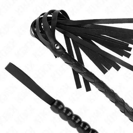 KINK Bič sa perlama u obliku zmije 80 cm - profesionalna igračka za udarce, crna