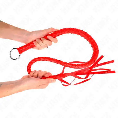 KINK Bič zmija sa crvenim prstenom 65cm - izdržljivi kožni dodatak