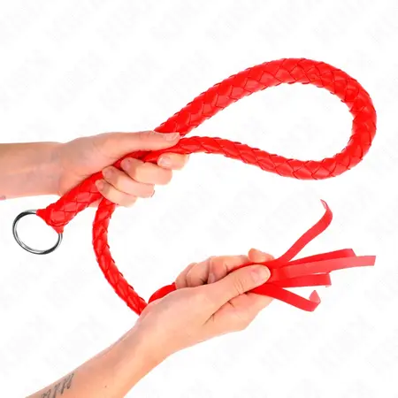 KINK Bič zmija sa crvenim prstenom 65cm - izdržljivi kožni dodatak