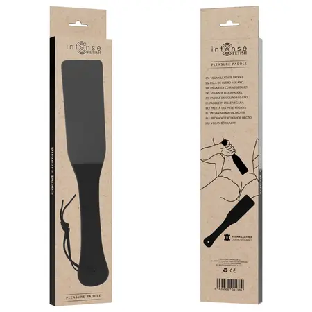 INTENSE FETISH paleta za udarce od veganske kože 32.5cm ergonomska crna