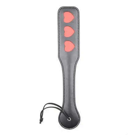 Ohmama Fetish paleta sa srcima - crni PVC dodatak za udarce 32.6 cm
