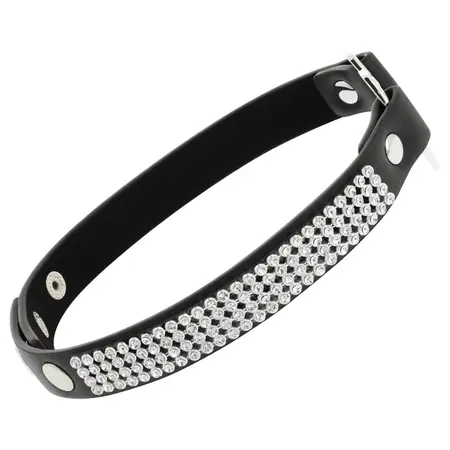 Coquette Chic Desire Vegan Kožna Čoker Ogrlica sa Srcem Crna 39cm