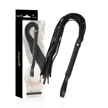 Coquette Chic Desire Fantasy Vegan Kožni Flogger 28cm Crni