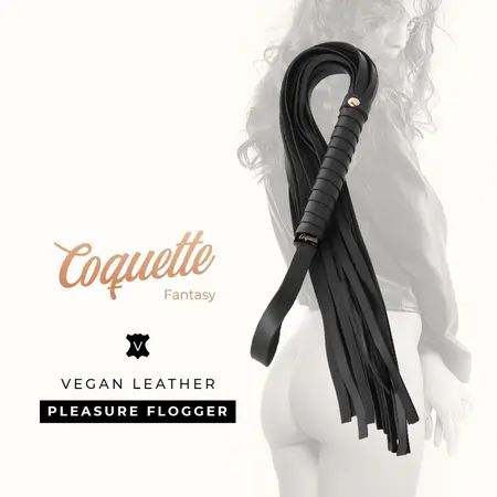 Coquette Chic Desire Fantasy Vegan Kožni Flogger 28cm Crni