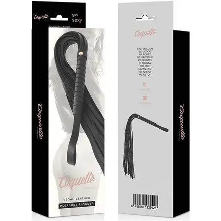 Coquette Chic Desire Fantasy Vegan Kožni Flogger 28cm Crni