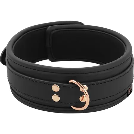 Coquette Chic Desire Vegan Kožna Ogrlica sa Metalnim Lancem, Crna