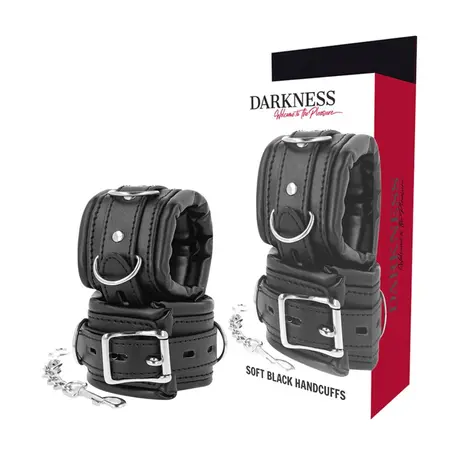 Darkness Podstavljene Lisice za Ruke PU Koža Podesive 20 cm Crne