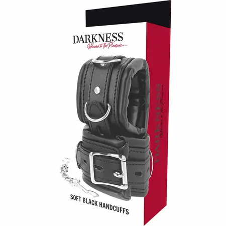 Darkness Podstavljene Lisice za Ruke PU Koža Podesive 20 cm Crne