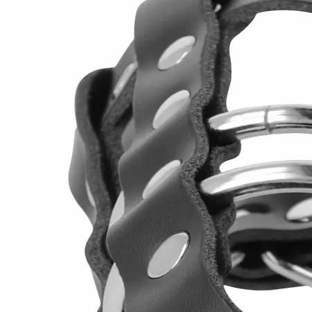 Darkness Vegan Kožni Sigurnosni Kavez Cudnosti sa Podesivim Prstenovima 12.5cm