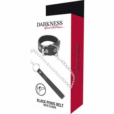 Darkness Adjustable Support Ring with Vegan Leather Strap & Metal Chain