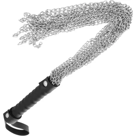 Darkness Metal Bondage Whip - Black, Ergonomic Handle, Premium Finish