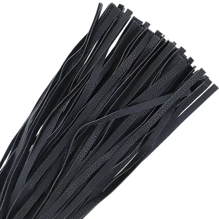 Darkness Leather Bondage Whip 42cm Black - Reinforced Handle