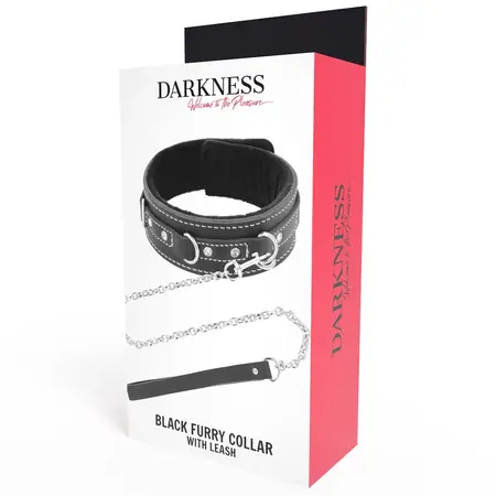 Darkness Leather Neck Accessory with Adjustable Padded Collar & Leash
